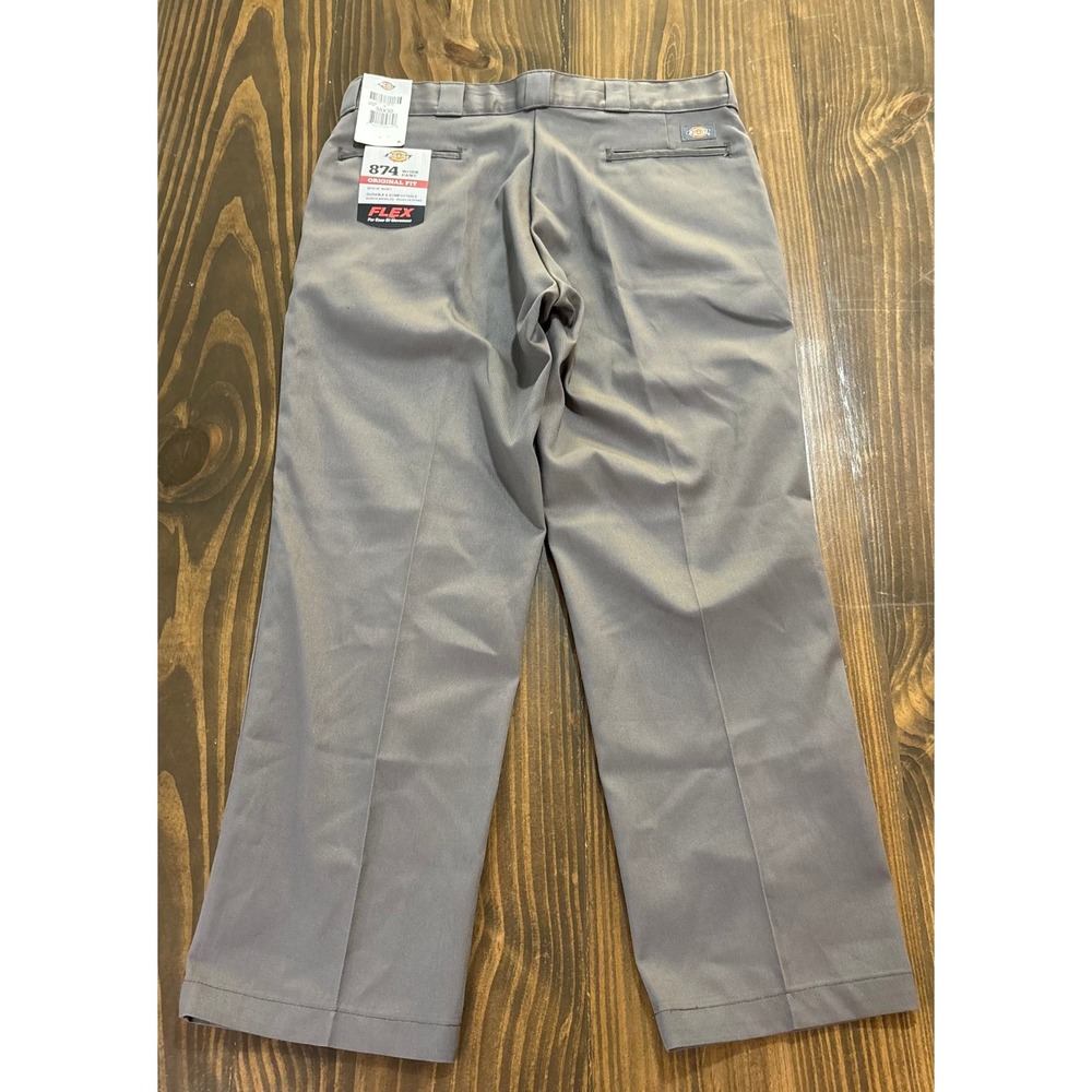 Dickies 874 Original‎ Fit Work Pants Mens 38x30 Silver Grey Flex 11874VG New - Picture 3 of 6